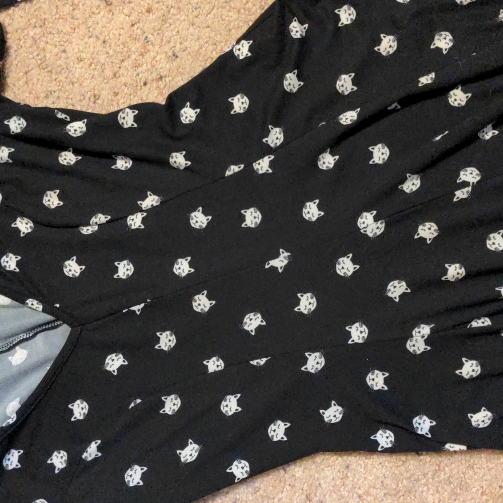 Cute Cat Print Dress - Picture 5 of 5